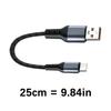 25cm 66W 90 Degree Elbow Short Cable USB/USB C To Type C Fast Charging Data Cord for Power Case Camera Mobile Phone