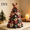 Holiday Home Decor DIY Supplies Quilted Christmas Tree Kit, 3D Fabric Patchwork Craft Set for Festive Mantel Ornament Beginners, Handmade Tabletop