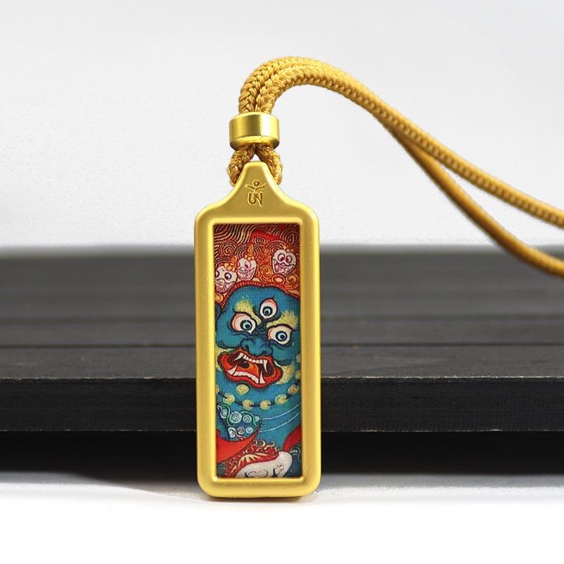 Sacred Tara Thangka Necklace Gold Plated for Spiritual Growth and Protection