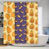 Halloween-themed shower curtain with pumpkin print for home decor bathroom accessory