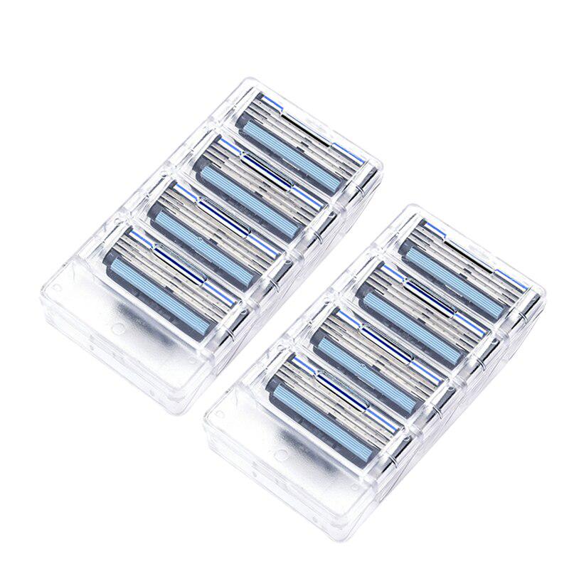 8pcs/pack Men's Razor Blade Compatible for Gillettee Mache 3 Mache Shaving Razor Blade