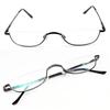 Latest Half Moon Metal Material Spring Hinge Reading Glasses Half Frame Ultra-lightweight Resin Eyeglasses Vision Care +1.00~+4.0 Diopter HD Lens