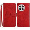 For OnePlus 13R 5G Case Butterfly Flower Imprinted Leather Phone Cover with Strap