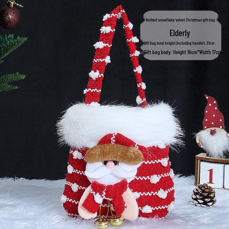 Internationale Weihnachts-Jutesack-Geschenktüten-Ornamente: Zeichentrick-Apfel- und Süßigkeitstüten für den Kindergarten