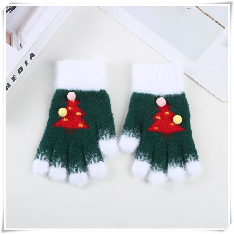 1Pair Cute Christmas Holiday  Gloves for Women Men,Warm Winter Thermal Knit Cartoon Gloves,Cold Weather Outdoor Cycling Mittens