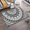 Mandala Pattern Black and White Rug Non-slip rug suitable for living room and bedroom sofas