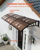 Awnings for Door Entrance, 38 X 117 In, Exterior Front Door Window Awnings with Drainage & ABS Bracket, Rain Snow Sun Protection, Overhang