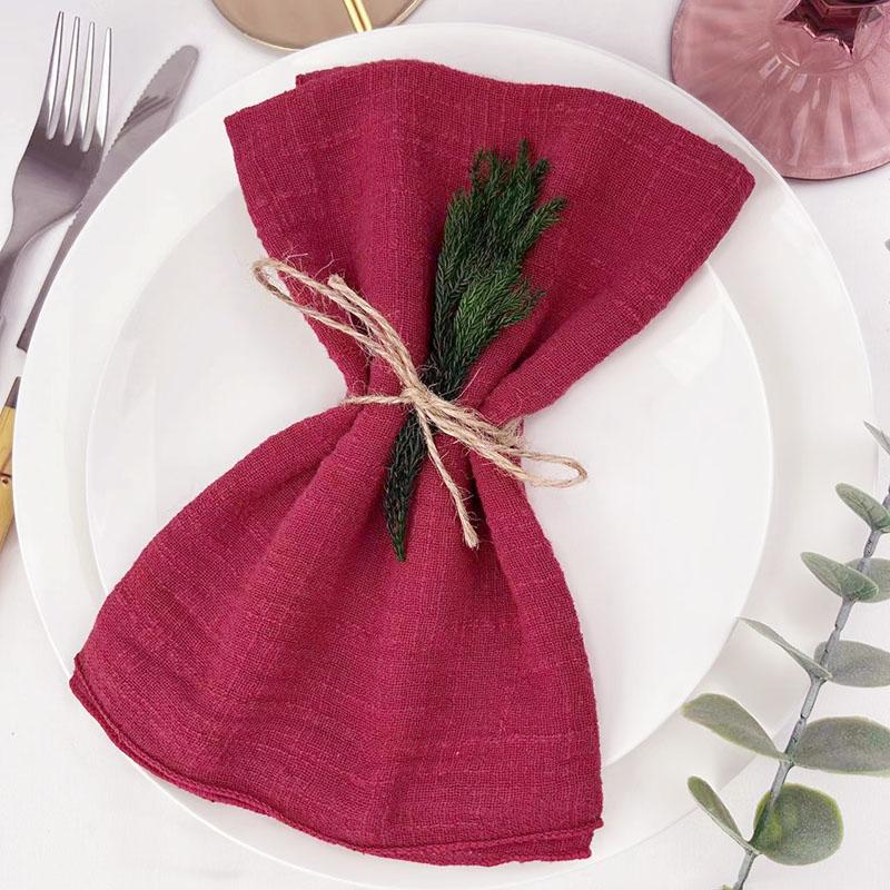 10pcs Handmade Gauze Napkins 30X30cm Cotton Cloth Napkins  Fabric Serviette Gauze Table Towels for Wedding Party Baby Shower Set