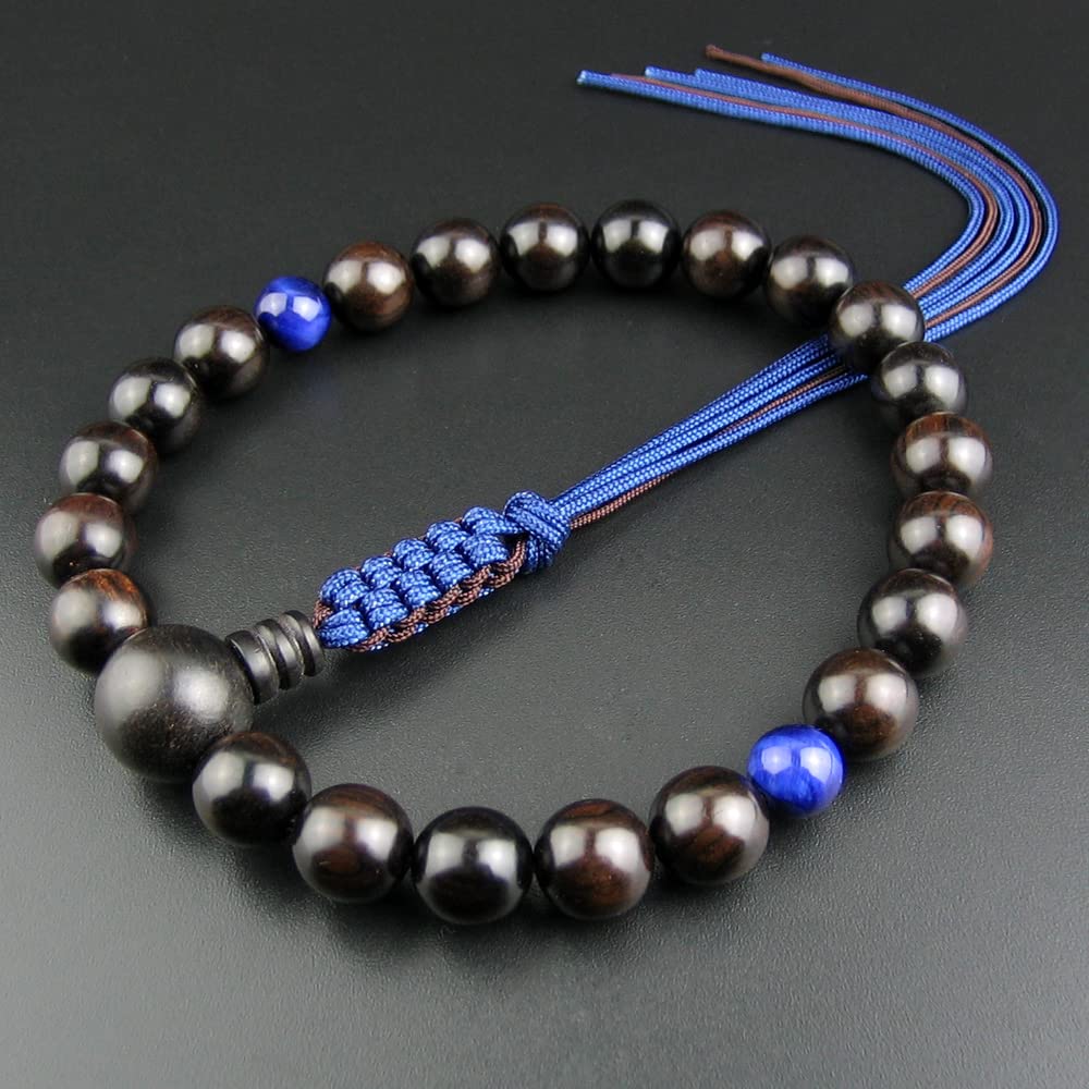 [WONDERFUL LOTUS Myo  Lotus  Flower] Myorenka Buddhist Prayer Beads for Men, Jodo Shinshu, 22 Beads, Ebony, Two-Color Tassel, Buddhist Altar