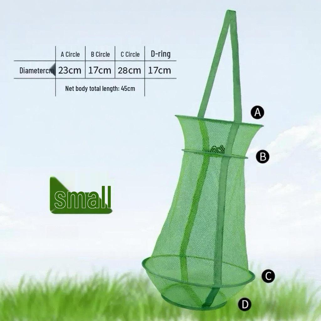 Compact Folding Fish Basket: Dense Mesh, Anti-Jump, Quick-Drying Live Fish Bag for Fishing