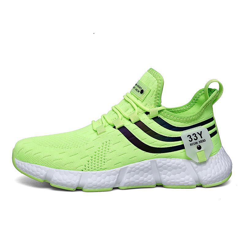 Men's One-Piece Lightweight Breathable Running Shoes with Soft Sole and Shock-Absorbing Mesh Design