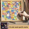 Handgefertigter Holz-DIY-Kätzchen-Fotorahmen: Graffiti & Mal-Puzzlebausteine Montage Geschenk