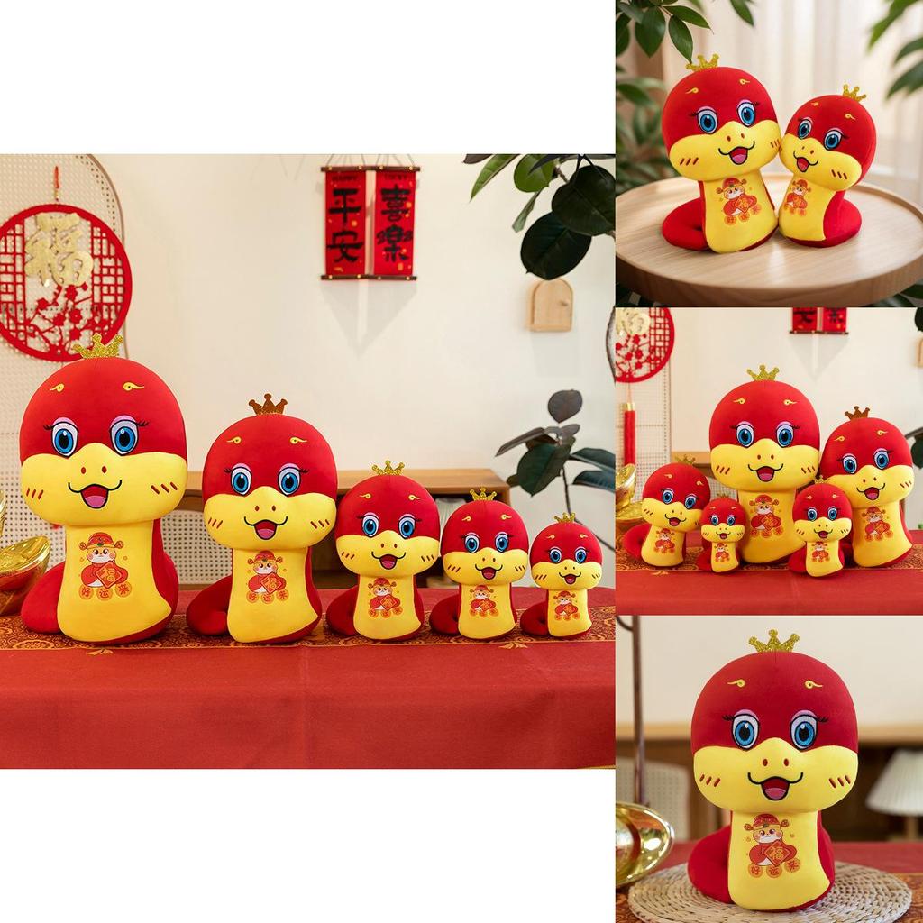 Adorable Red Plush Snake Toy Cute Zodiac Year Of The Snake Stuffed Animal Gift