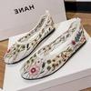 Fashion 2025 Embroidery Flower Design Loafers Women Fashion Light Breathable Mesh Mules Flat Shoes Shallow Mouth Non Slip Ballet Shoes