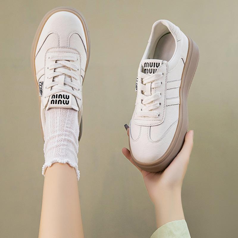 Versatile little white shoes women's shoes new early autumn thin breathable non-slip soft baseplate shoes lace up casual