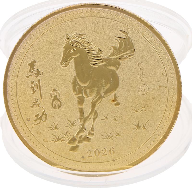 2026 Year Of The Horse Chinese Lucky Souvenir Coin Iron Crafts 40Mm Zodiac Horse Commemorative Medal Event Gift