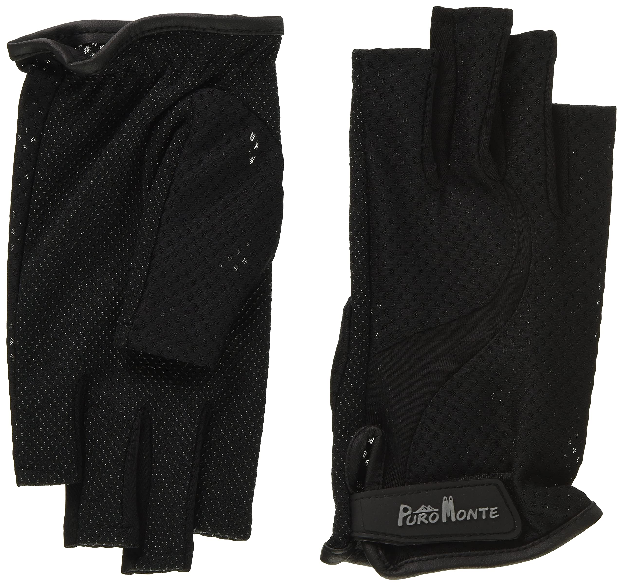 

PuroMonte UV Protection Fingerless Trekking GB058U BK L Gloves, Black, чёрный