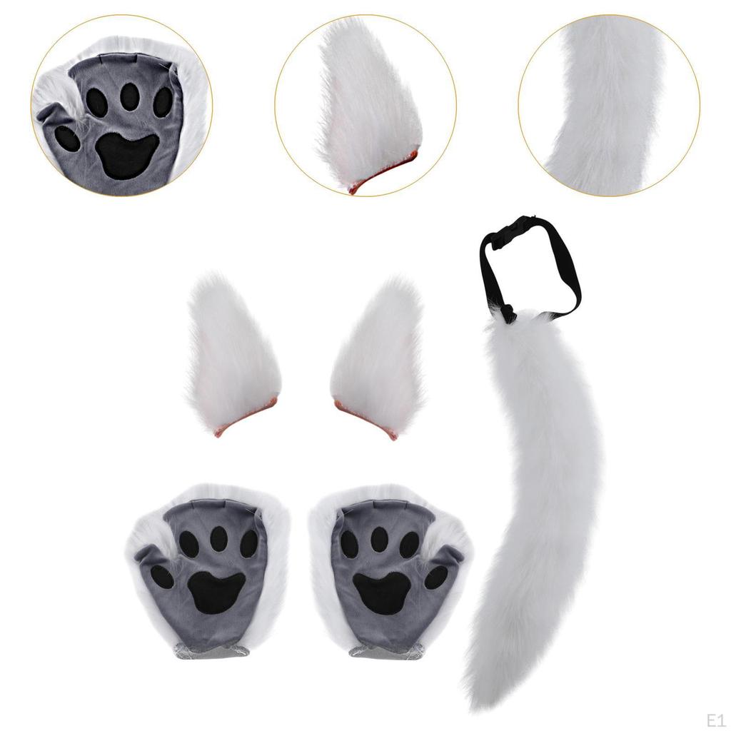 Zestaw kostiumów zwierzęcych z sztucznymi uszami i ogonem na imprezy tematyczne