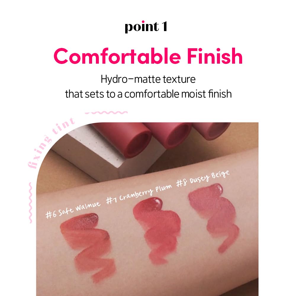ETUDE Fixing Tint Midnight Mauve Lip [Etude Official] (Cool/Summer) Tint, 4g, 1.0 Tube, Mask-Proof, Long-Lasting