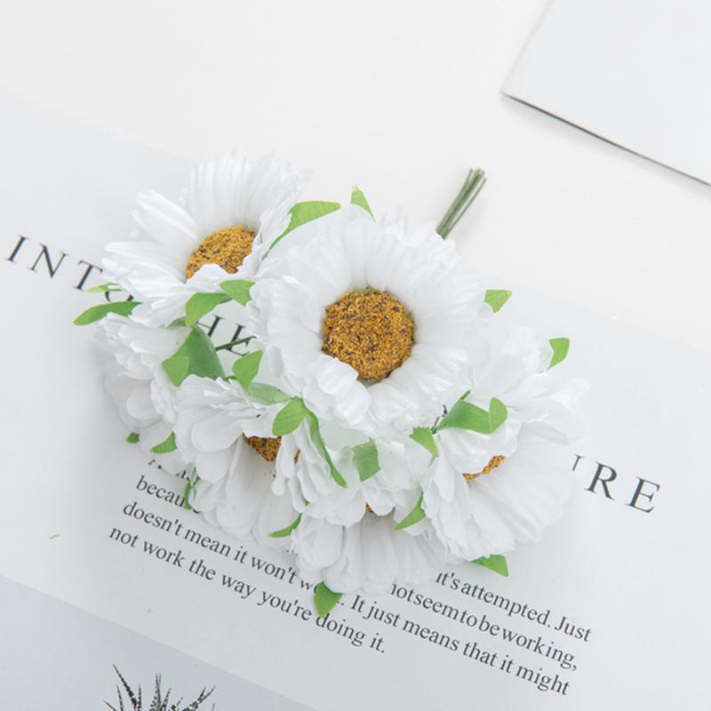 6 Stück Künstliche Blumen Handgemacht Gerbera Mode Haus Garten Braut DIY Geschenk Kranz Material Hochzeitsbankett Dekoration Weihnachten