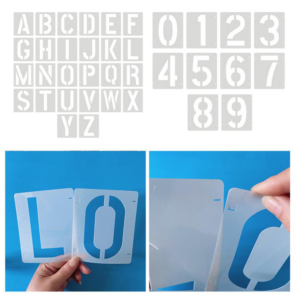 Letter Template Set Lightweight Process Formwork Reusable Letter Number Stencils for Diy Art Crafts Wood Signage Cake