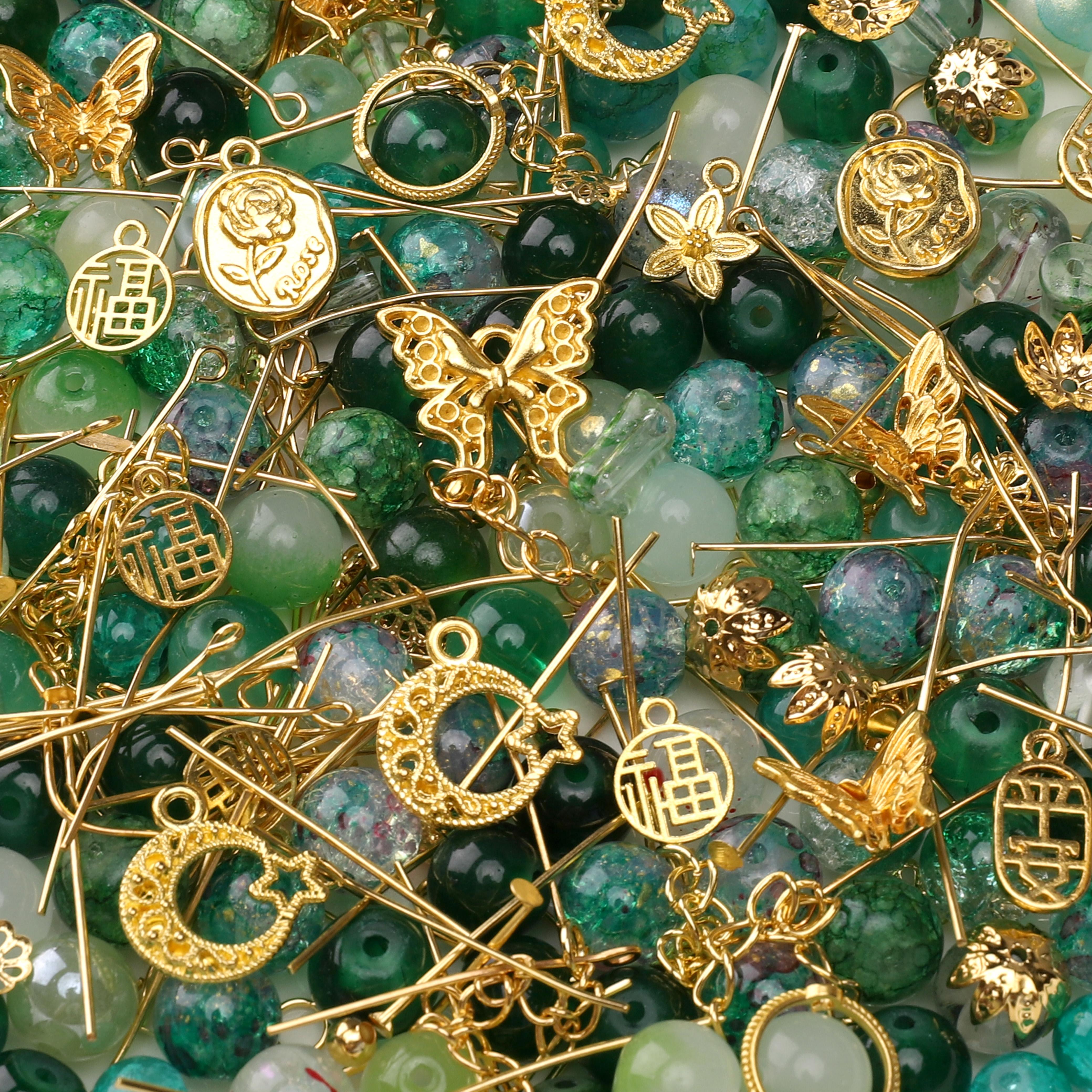 

Стеклянная бусина Цветок Луна Бабочка Сплав Аксессуары Для Изготовления Ювелирных Изделий 04 глубокий/зелёный