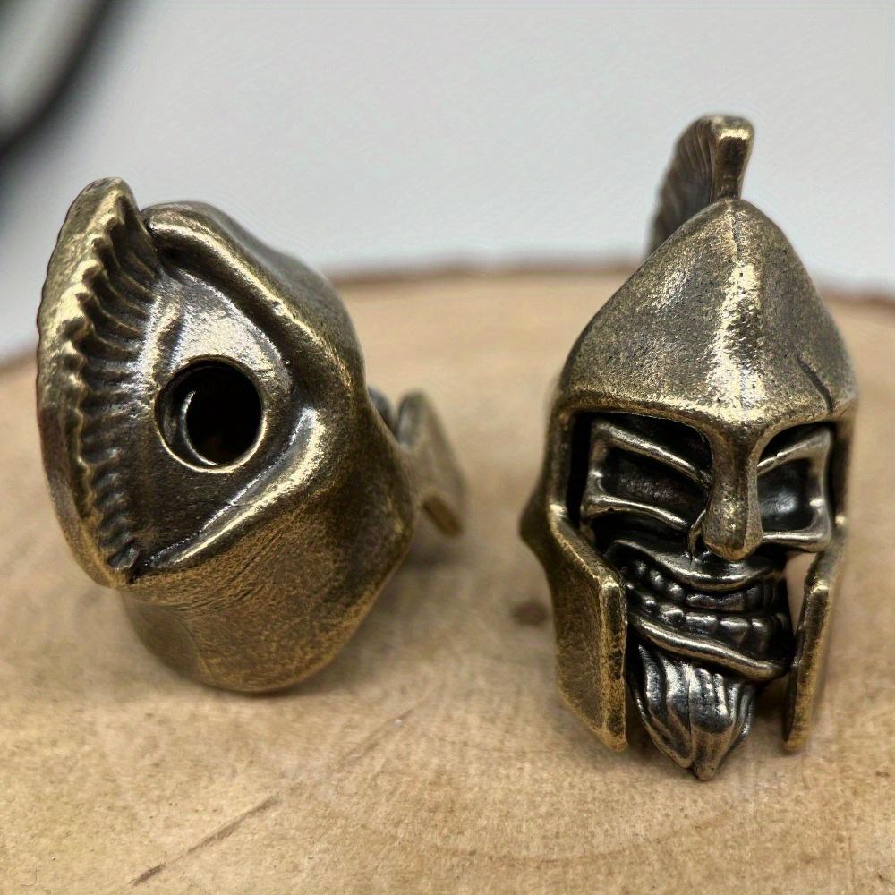 Ancient Greek Helmet Soldiers Brass Knife Beads EDC DIY Woven Bracelets Lanyard Key Chain Pendant Accessories Men Outdoor Tool Hangings Charms