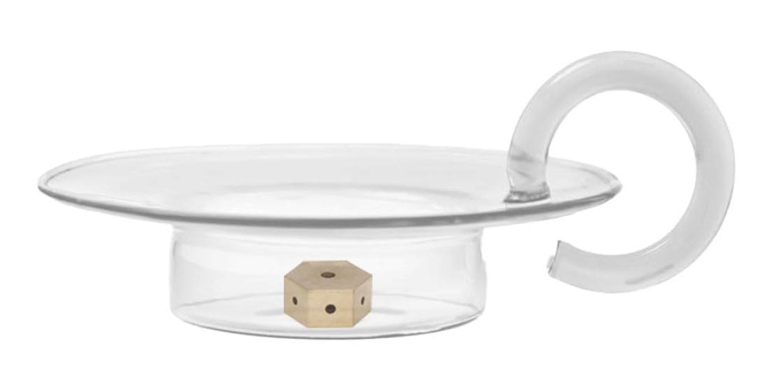 

Stylish incense holder, tray, glass and brass, for incense sticks, cute, Nordic, simple design, transparent, clear, brown (clear, hexagonal incense