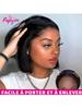Short Bob Wigs Straight Glueless Wig Ready To Wear Human Hair Wigs Pre Cut 4x4 Elastic Drawstring Upgraded No Glue Lace Air Wig