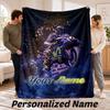 Custom Name Valentino Rossi Flannel Throw Blanket Personalized Text Soft Blanket Bed Sofa Gift