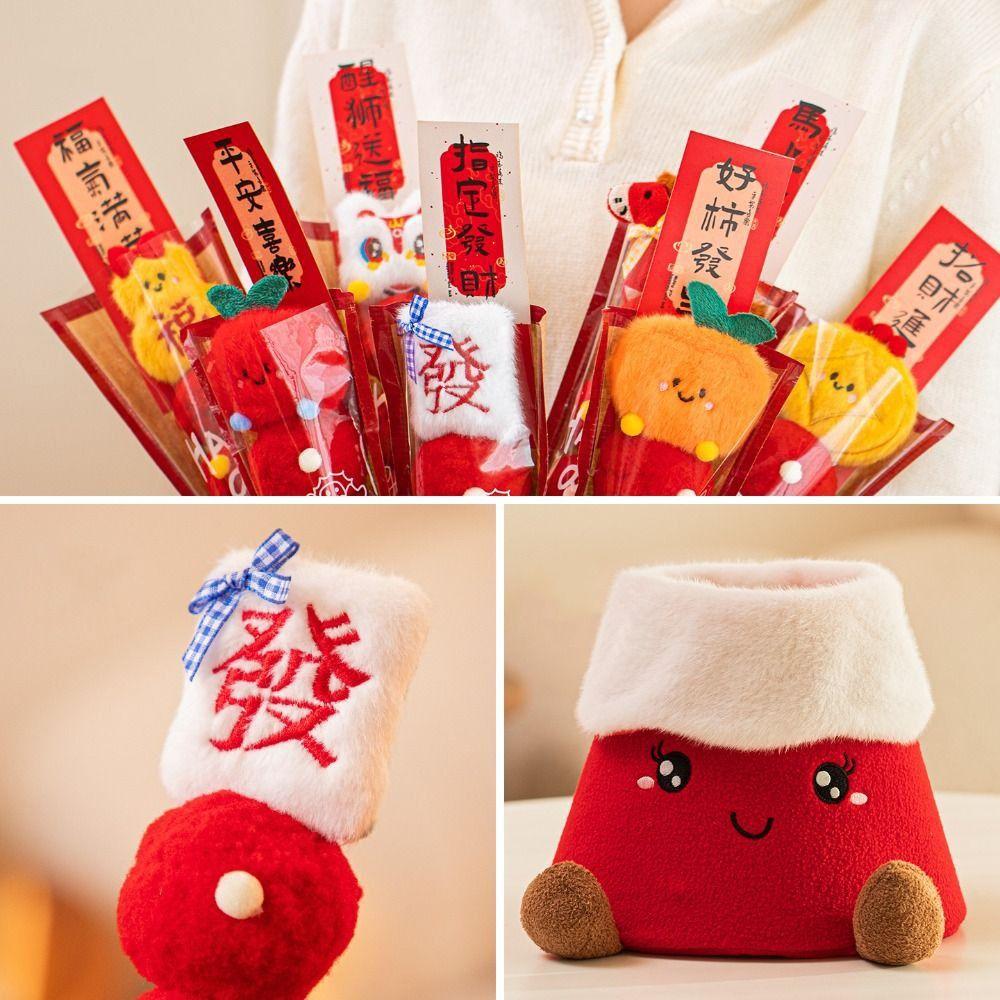 Creative Tanghulu Stuffed Toy Funny Cartoon Plush Toys Ice Candy Gourd Bouquets  Spring Festival
