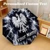 8 Rib Auto Folding Umbrella Poland Football Print Custom Name Text Portable Rain Gear