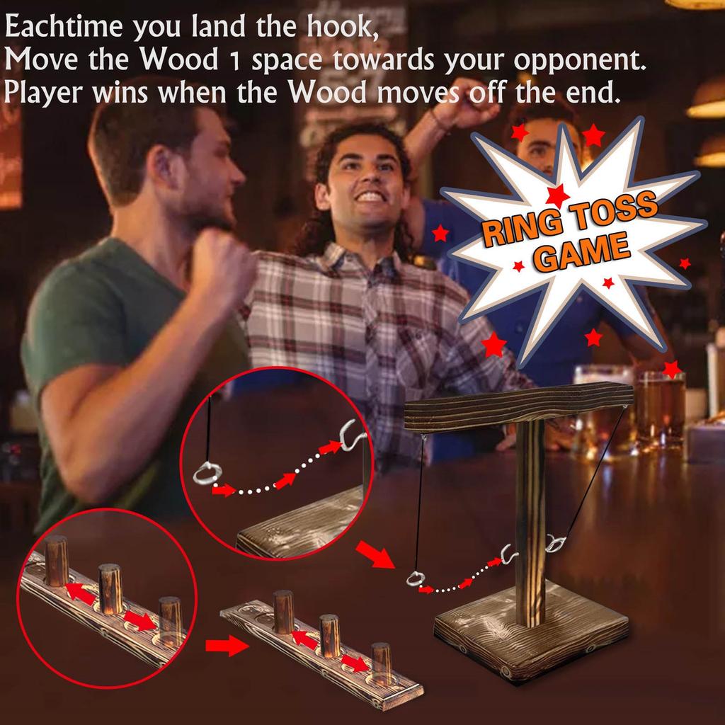 Handmade Wooden Hook And Loop Interactive Drink Game For Children And Adults