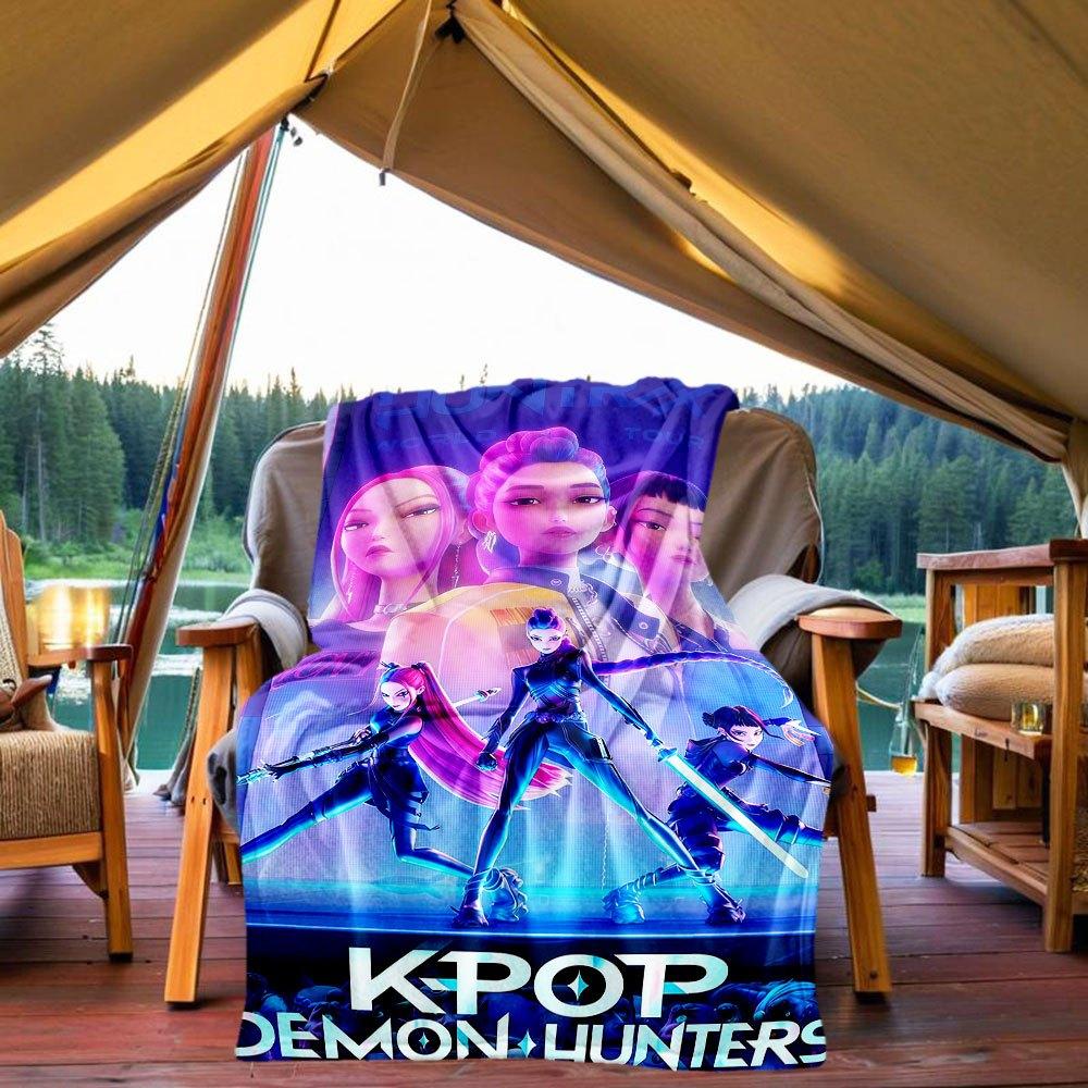 

KPOP Demon Hunters: World Tour Poster Art Print Blanket Lightweight Flannel Throw Blanket for Sofa, Bed, Travel, Camping, Livingroom, Offic 130x150cm