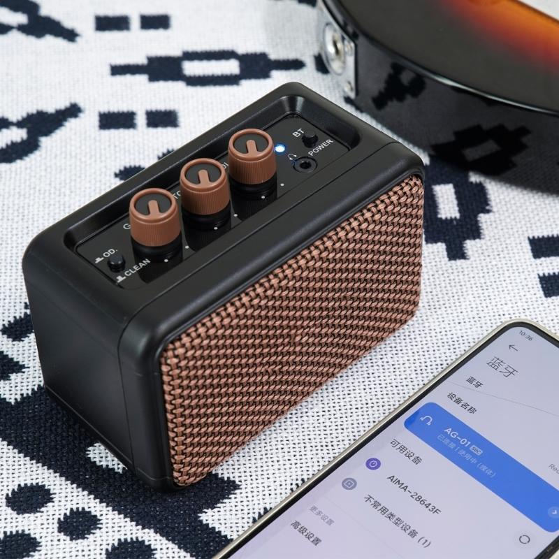 Small Guitar Amplifier Portable Wireless Electric Guitar Amplifier Practice Guitar Amp with Clean & Overdrive Channels