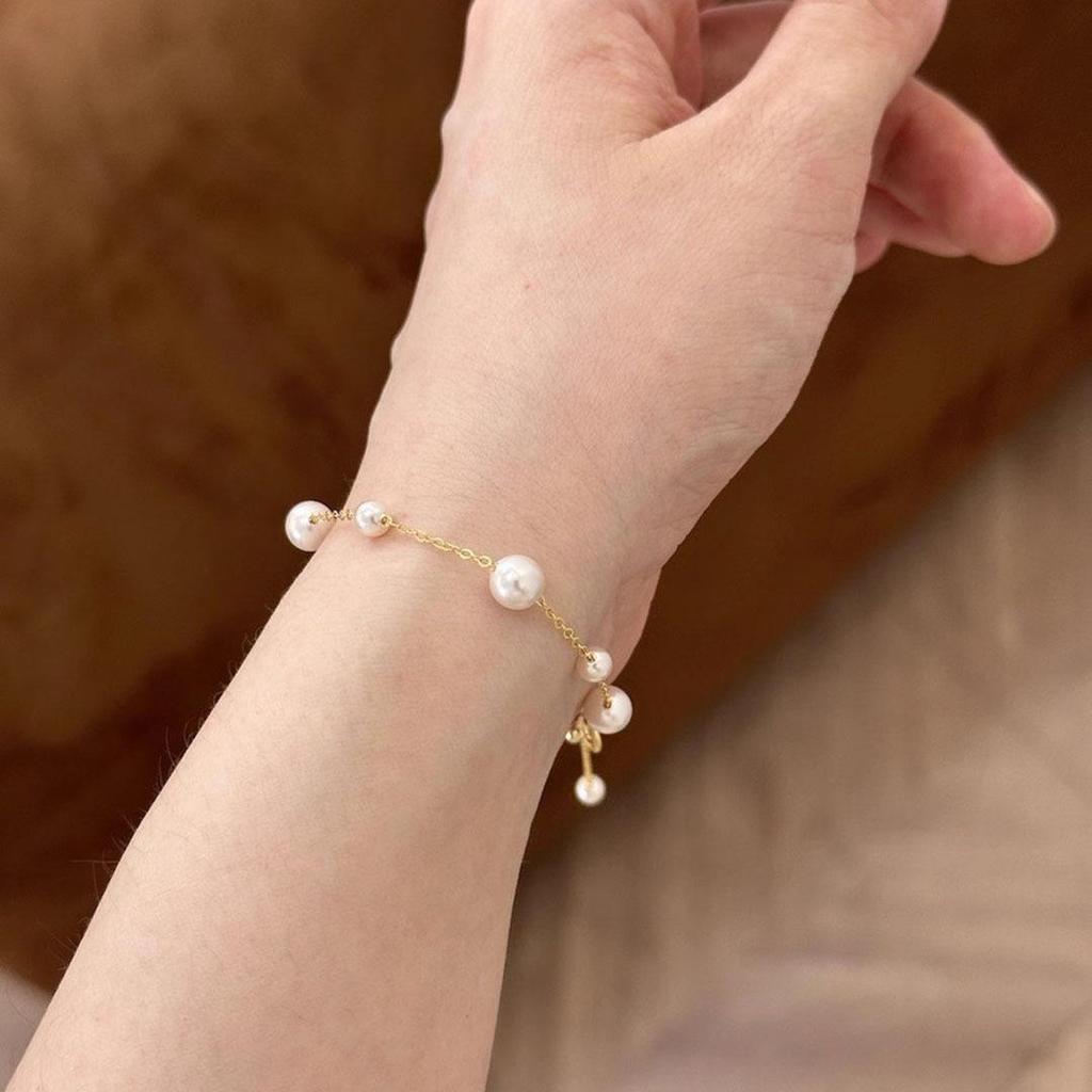 Gradient Starry Sky Pearl Bracelet - Women's 14k Gold-Filled Luxury Hand Jewelry