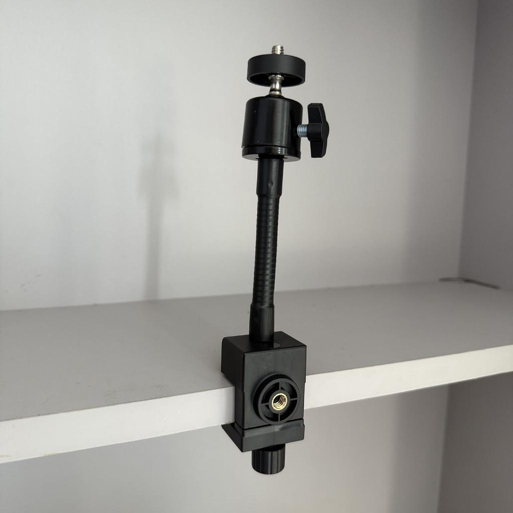 Adjustable C Shape Clip Rod Mount With 90mm/280mm Flexible Arm For Photography Lighting Stand And Phone Mount