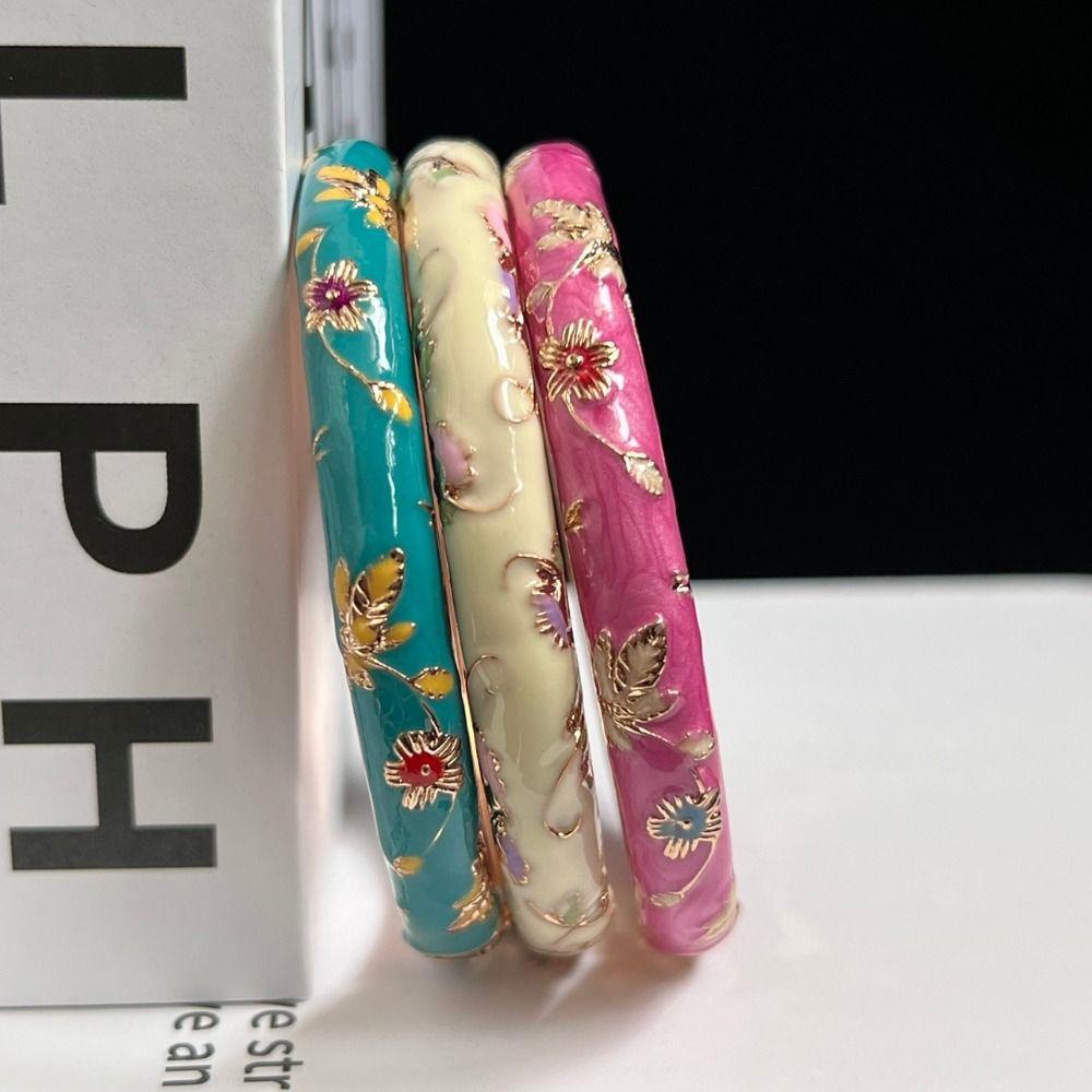 Double Bangle Chinese Cloisonne Bracelet Enamel Women's Hand Bracelet  Gifts for Women Girl