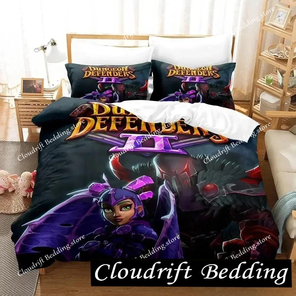 Game Dungeon Defenders Bedding Set Cartoon Anime Adult Kid Bedroom Duvet Cover Sets 3D Print Anime Home Textile
