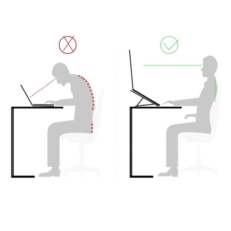 Foldable Aluminum Laptop Stand Ergonomic Notebook Holder For Desk Enhances Stability Heat Dissipation