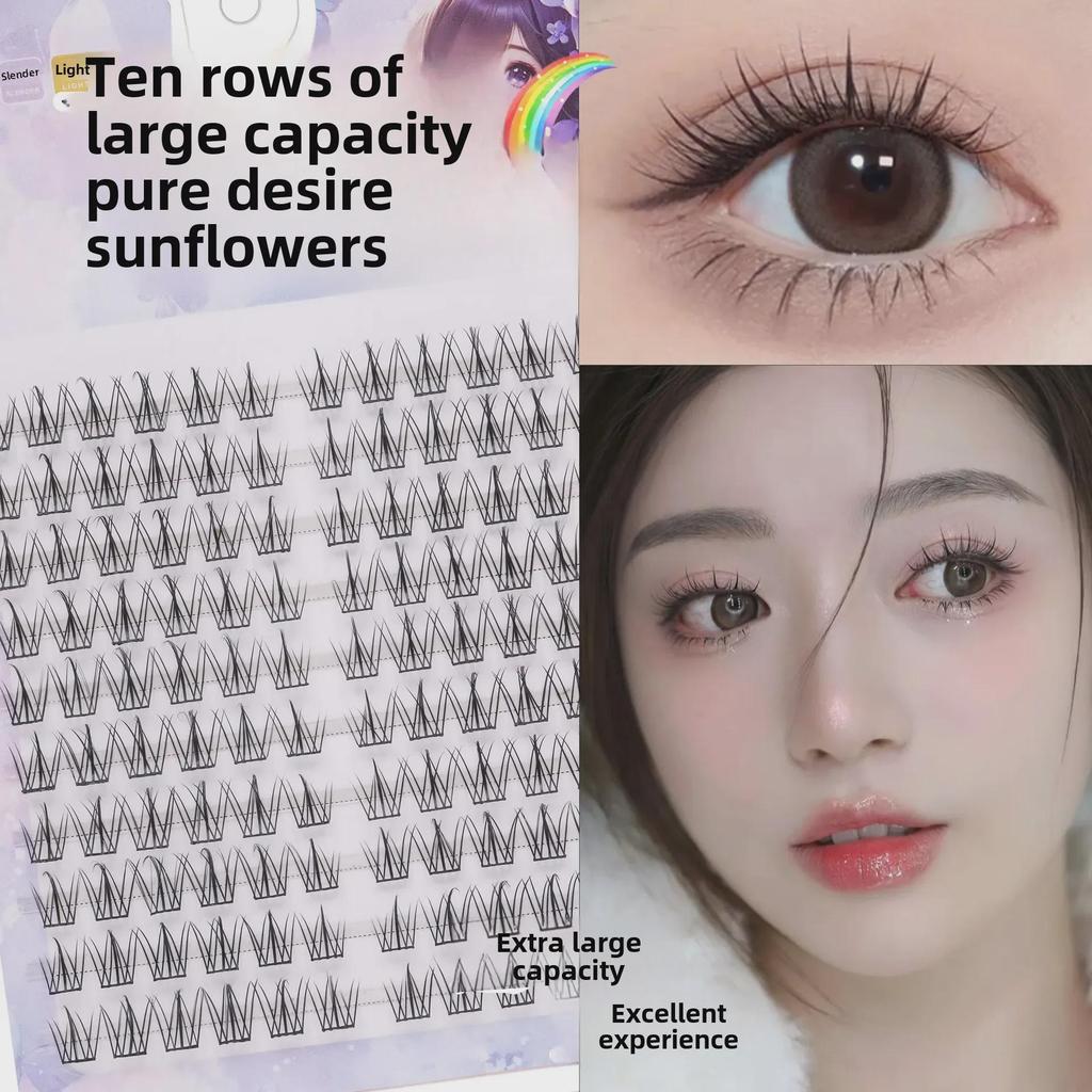 Li Ji Premium Glue-Free False Eyelashes: Natural, Fairy-Inspired, Segmented, Ultra-Fine Stem, Large Capacity.