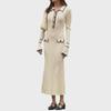 European & American Ruffled Knitted Sweater Dress 2025 - Luxurious French Autumn/Winter Lapel Midi
