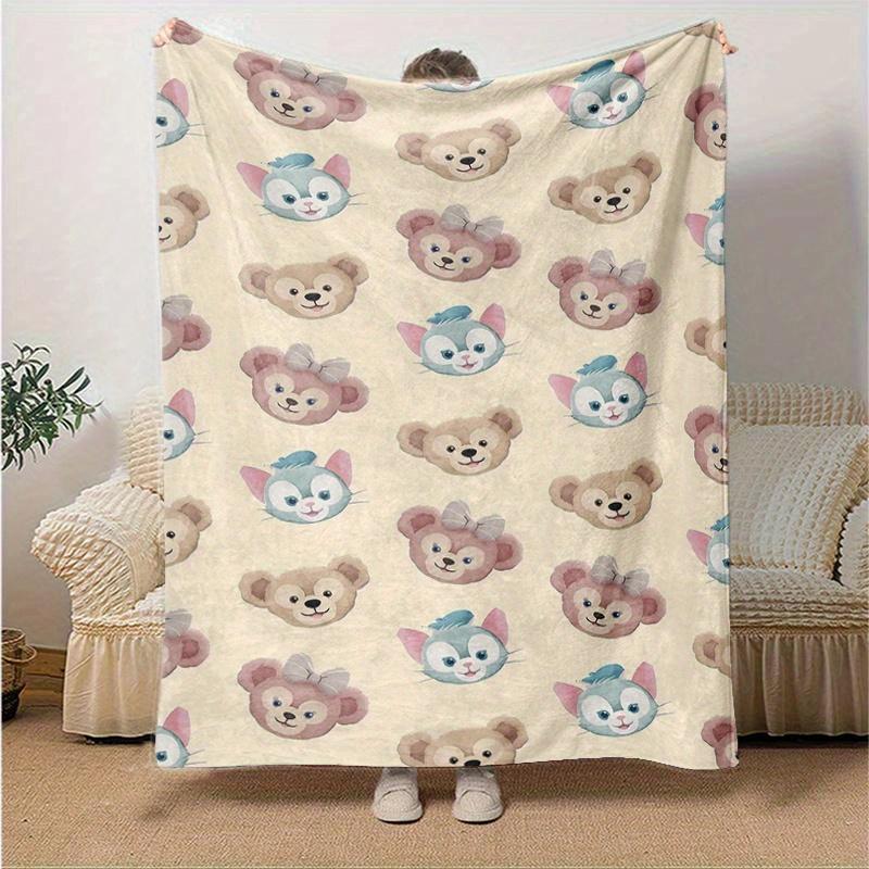 1pc, Duffy and Friends (6) Home Decor Flannel Blanket Perfect Gift for Bedroom, Living Room, Travel, Camping, Car