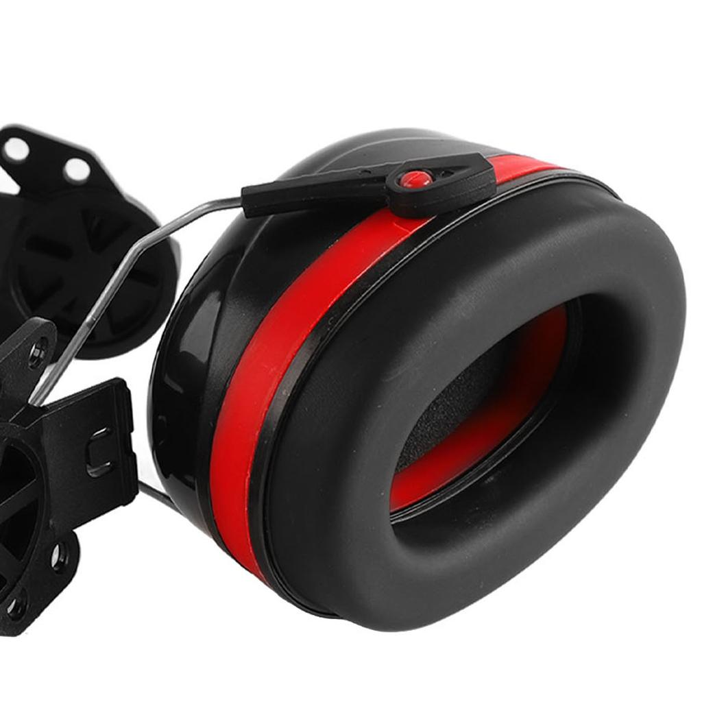 2 szt. Nauszniki do kasku z mocowaniem, redukcja hałasu, regulacja kąta, teleskopowe nauszniki do kasku, czerwono-czarne