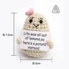 1 PCS Positive Energy Potato Mini Handmade Plush Knitted Doll with Card Fun Stress Relieving Knitted Doll Home Decoration
