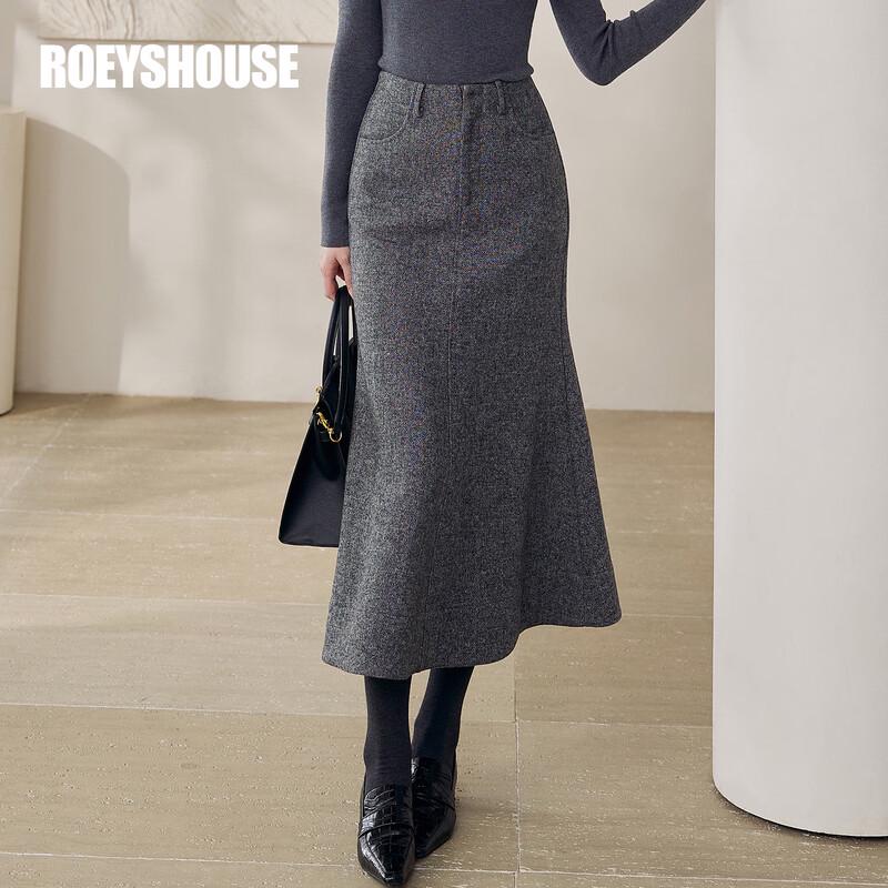 

ROEYSHOUSE Элегантная шерстяная юбка-русалка с высокой талией L