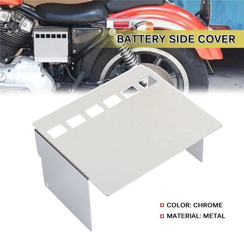 Durable-Motorcycle Battery Box Cover Chrome Square Design For Dyna Low Glide FXS Super Glide FXR FX 1973-1986 Battery Sid