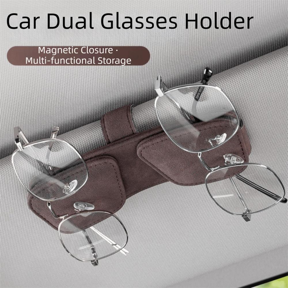 Multifunctional Sunglasses Holder Magnetic Card Holder Convenient Car Sun Visor Clip Car Interior
