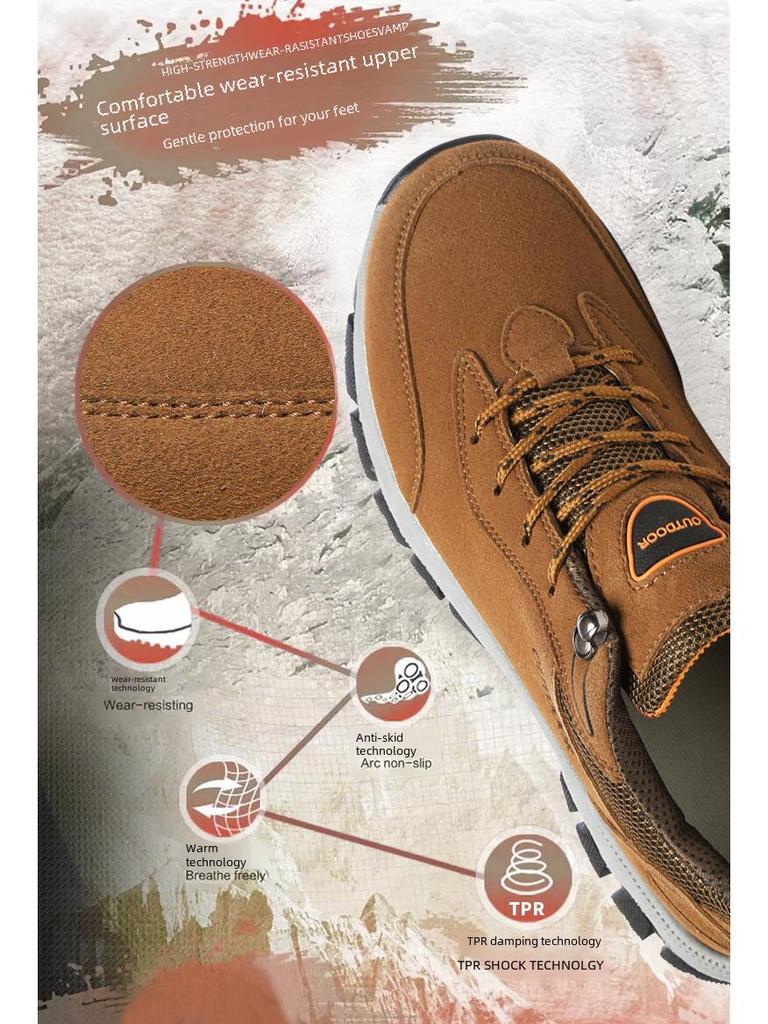 Pánské outdoorové semišové nepromokavé turistické boty - Nadměrná velikost, Ochrana práce