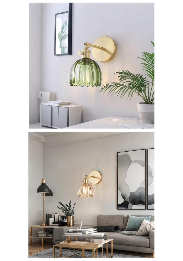 Wireless USB Charging Remote Chandelier with Retro Glass Flowers for Bedroom or Dining Room - Nordic Style